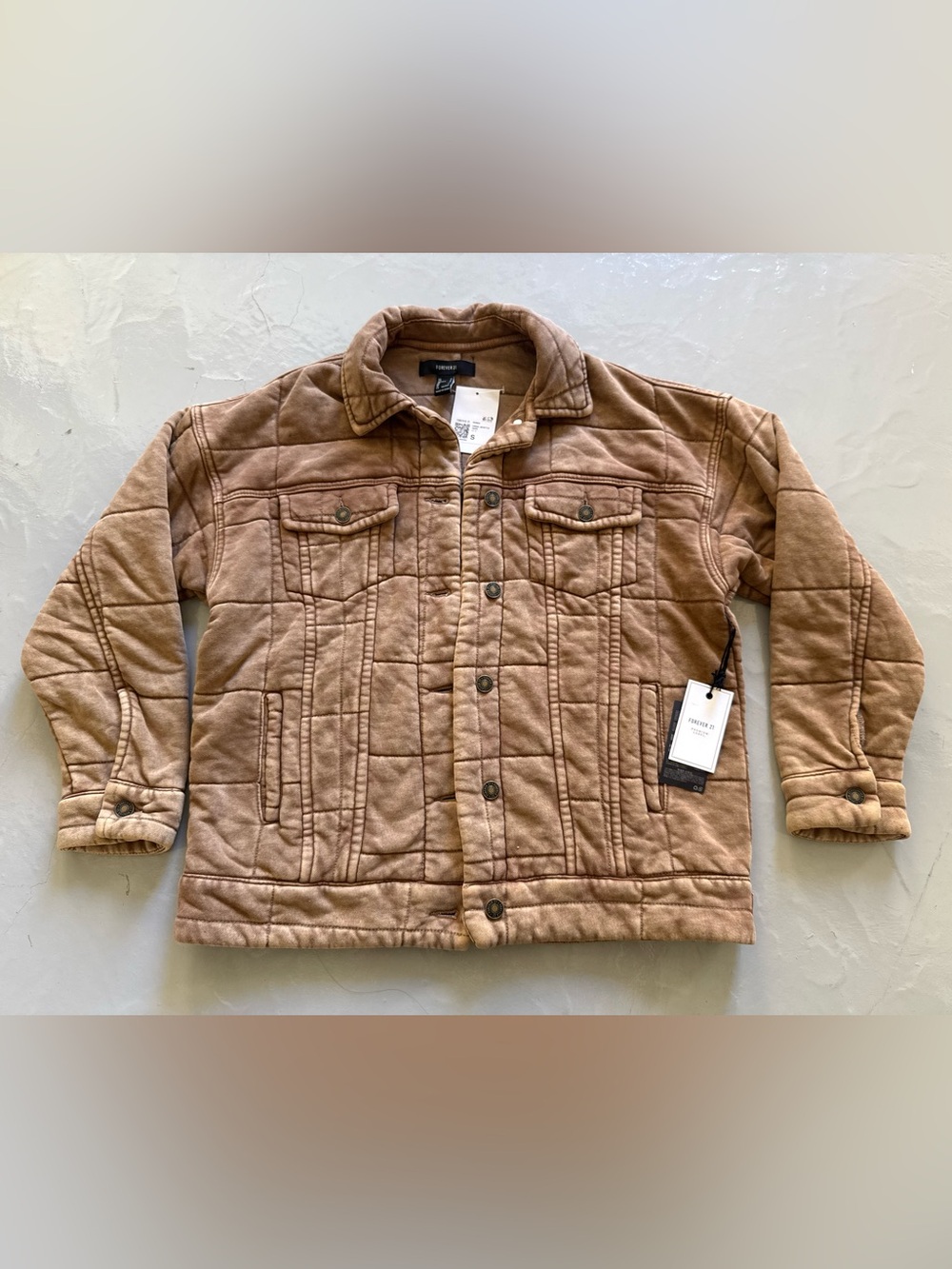 FOREVER 21 Casual Jacket Quilted Brown Small